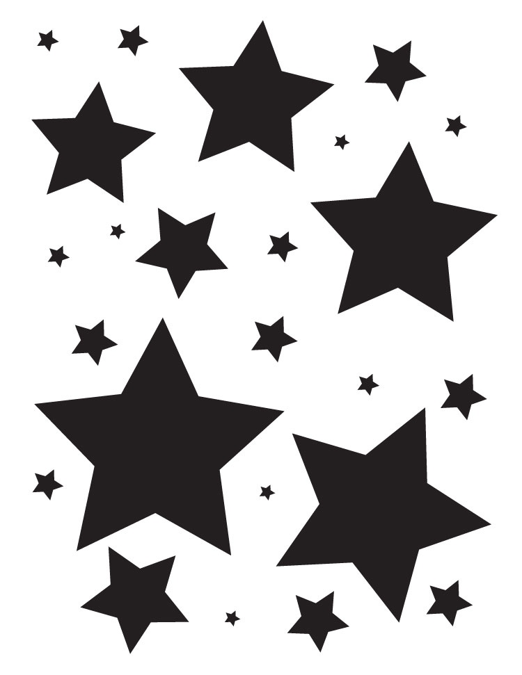 Simple Stars - Art Stencil - 8.5 x 11 by StudioR12